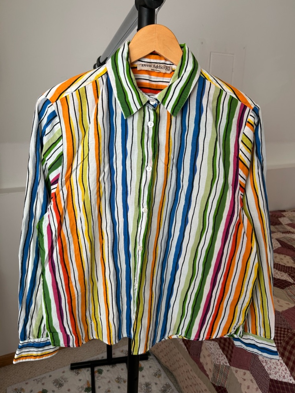 Dress Addict Multicolor Striped Button Down Shirt